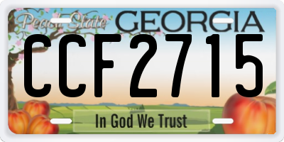 GA license plate CCF2715