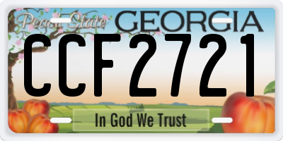 GA license plate CCF2721