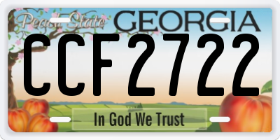 GA license plate CCF2722