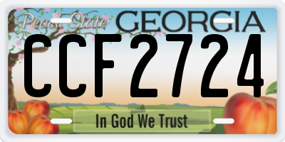 GA license plate CCF2724