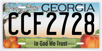 GA license plate CCF2728