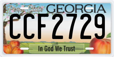 GA license plate CCF2729