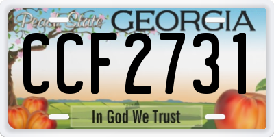 GA license plate CCF2731