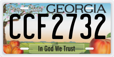 GA license plate CCF2732