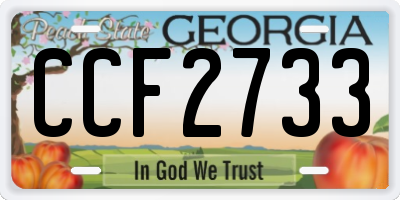 GA license plate CCF2733