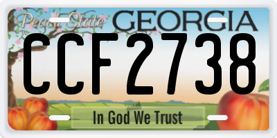 GA license plate CCF2738