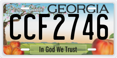 GA license plate CCF2746