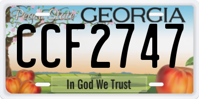 GA license plate CCF2747