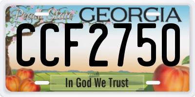 GA license plate CCF2750