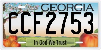 GA license plate CCF2753