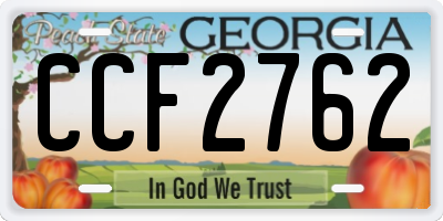 GA license plate CCF2762