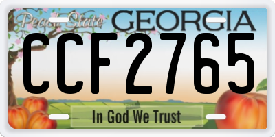 GA license plate CCF2765