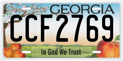 GA license plate CCF2769