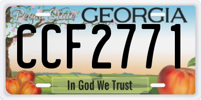 GA license plate CCF2771