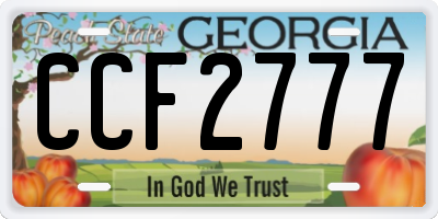 GA license plate CCF2777