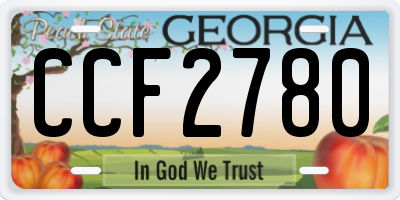 GA license plate CCF2780