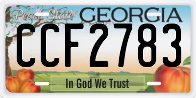 GA license plate CCF2783