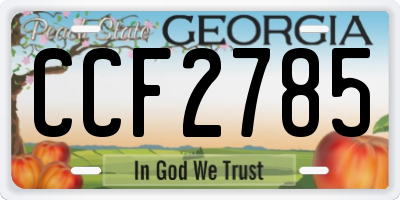 GA license plate CCF2785