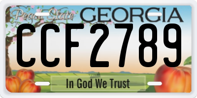 GA license plate CCF2789