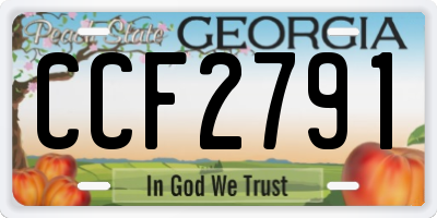 GA license plate CCF2791