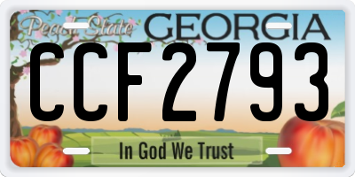 GA license plate CCF2793