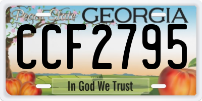 GA license plate CCF2795