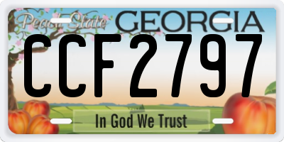 GA license plate CCF2797