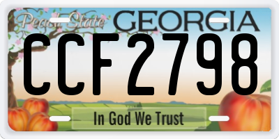 GA license plate CCF2798