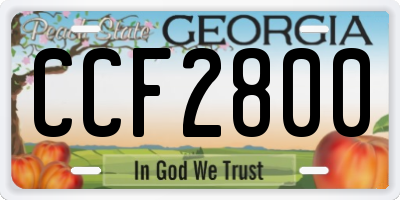 GA license plate CCF2800