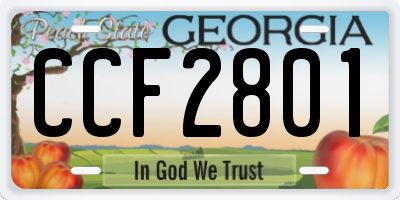 GA license plate CCF2801