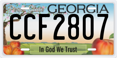 GA license plate CCF2807