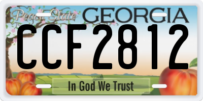 GA license plate CCF2812