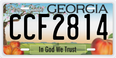 GA license plate CCF2814