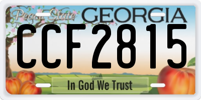 GA license plate CCF2815
