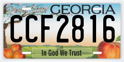 GA license plate CCF2816