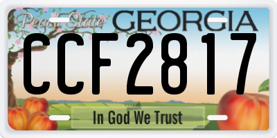GA license plate CCF2817