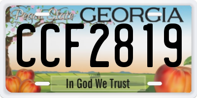GA license plate CCF2819