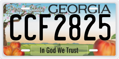 GA license plate CCF2825