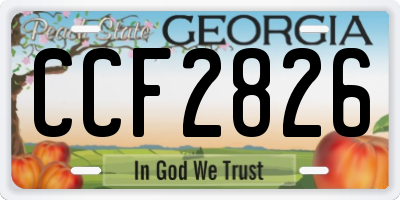 GA license plate CCF2826