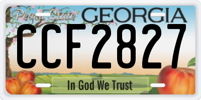 GA license plate CCF2827