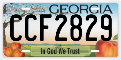 GA license plate CCF2829