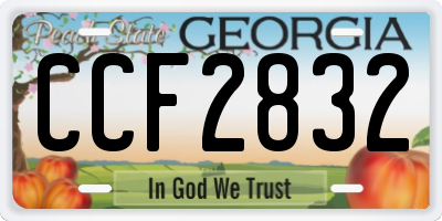 GA license plate CCF2832