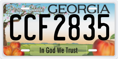 GA license plate CCF2835