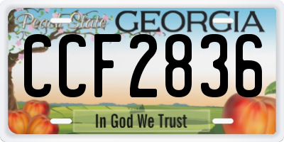 GA license plate CCF2836