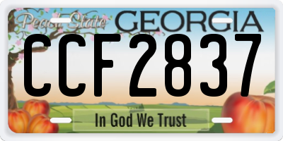 GA license plate CCF2837