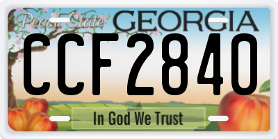 GA license plate CCF2840