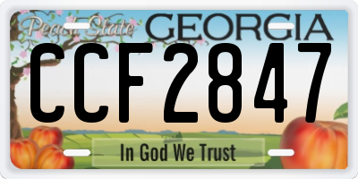 GA license plate CCF2847