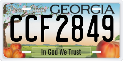 GA license plate CCF2849