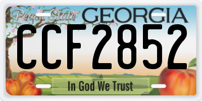 GA license plate CCF2852