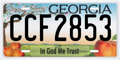 GA license plate CCF2853